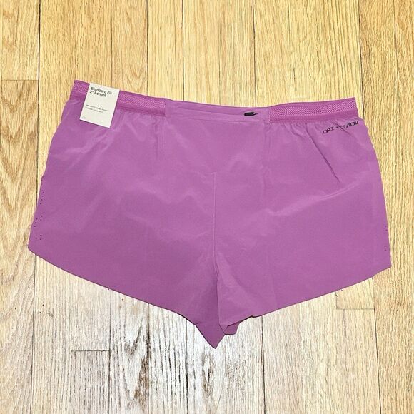 Nike AeroSwift 2" Brief-Lined Men's Size S-XL Fuchsia Black Running Shorts - Picture 3 of 8